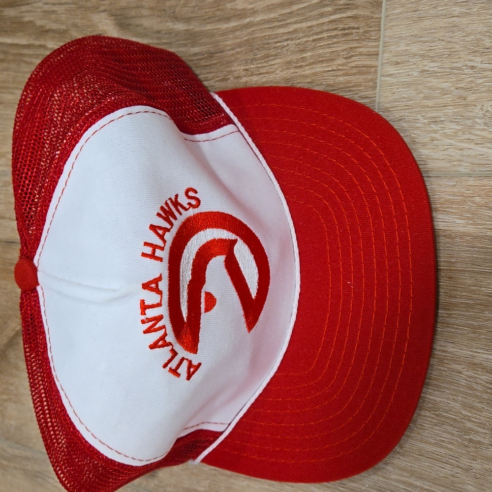 Vtg 80s NWOT Atlanta Hawks mesh snapback Trucker hat NBA